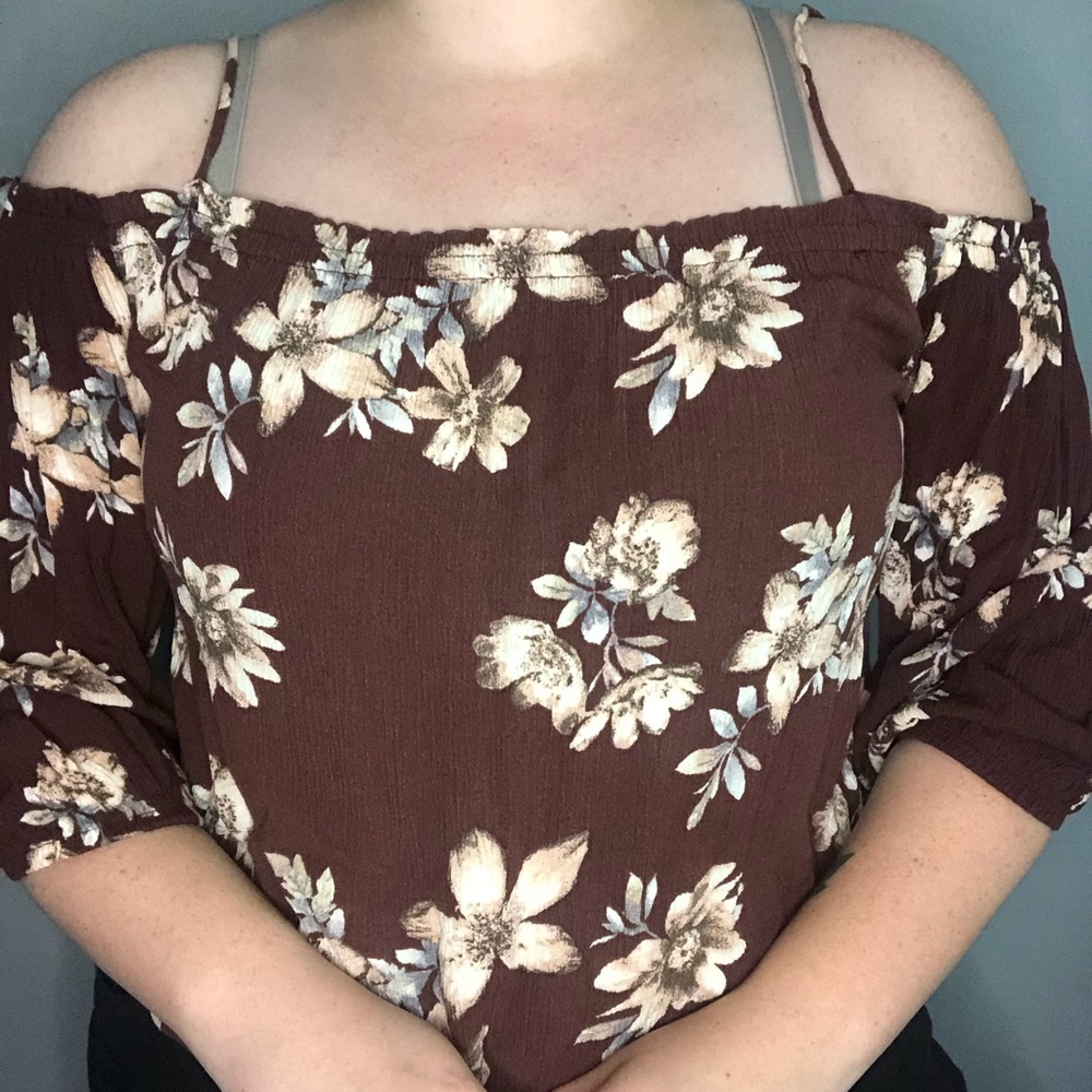 Floral off the shoulder crop top